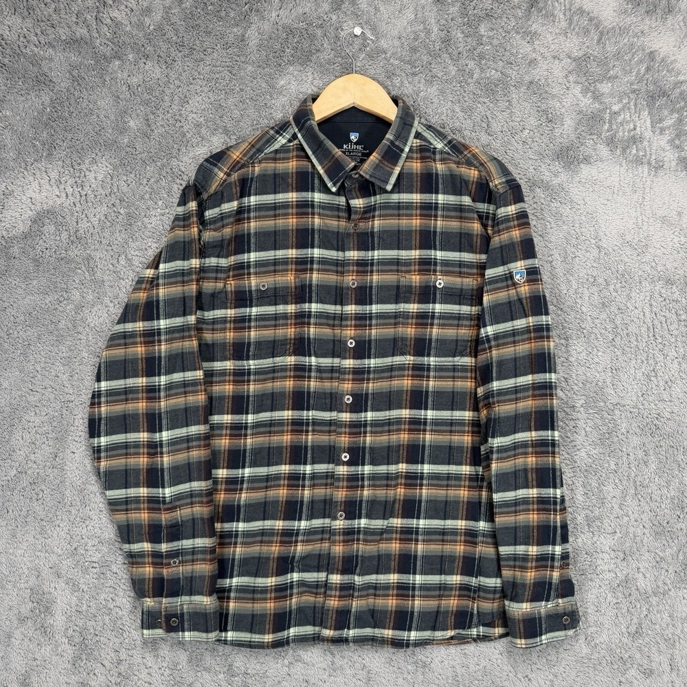 Kuhl Fugitive Flannel Shirt Mens XL Multicolor Plaid Pockets Cotton Blend Casual